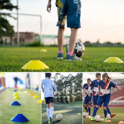 Miniatura 6 de 25/50/100 piezas de conos de disco, conos de agilidad de fútbol con bolsa de transporte y soporte, conos de fútbol para entrenamiento deportivo