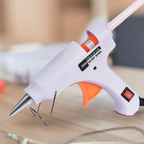 Miniatura 5 de Pistola de pegamento termofusible para mini barras de pegamento y varillas de cera de sellado (diámetro 0.3 pulgadas), blanco, 20 W Wihte (20 W)