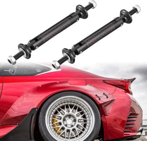 Miniatura 9 de TOMALL 2 piezas 45mm de fibra de carbono dorado para coche, varillas ajustables universales para parachoques delantero/trasero, soporte de divisor