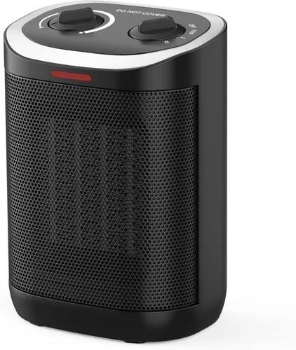 Calentador de espacio para uso en interiores, calentador de cerámica PTC de 1500 W con termostato, calentador de espacio pequeño 2S, calentamiento