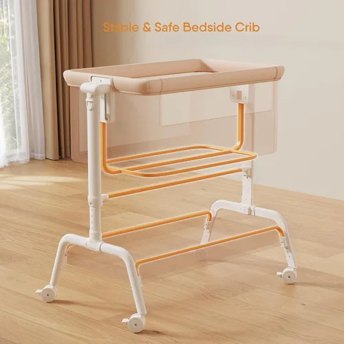 Miniatura 3 de Moisés de bebé 3 en 1, moisés mecedor, moisés de noche para bebé, cuna estable y segura para recién nacido y bebé, 6 alturas ajustables con ruedas