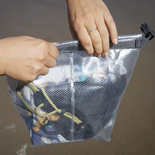 Miniatura 5 de Bolsa seca impermeable para deportes, bolsa de almacenamiento transparente con parte superior enrollable, adecuada para viajes, natación, kayak
