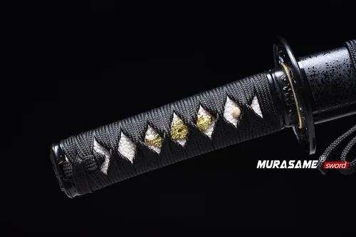 Miniatura 3 de MURASAME Espada Tanto Katana Corta de Arcilla Templada Acero T10 Hamon Real Muy Afilar Espiga Completa Hecha a Mano