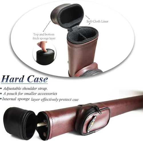 Miniatura 6 de Tai ba cues Palo de billar, punta de cuero multicapa de 13 mm, 58 pulgadas, envoltura de lino, palo de billar profesional de madera dura de arce A3