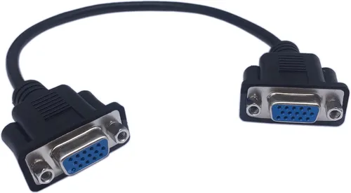 CERRXIAN 1 pie VGA SVGA 15 Pin HD15 hembra a hembra cambiador de género adaptador de extensión Video Monitor Cable para PC portátil TV Porjector (ff)
