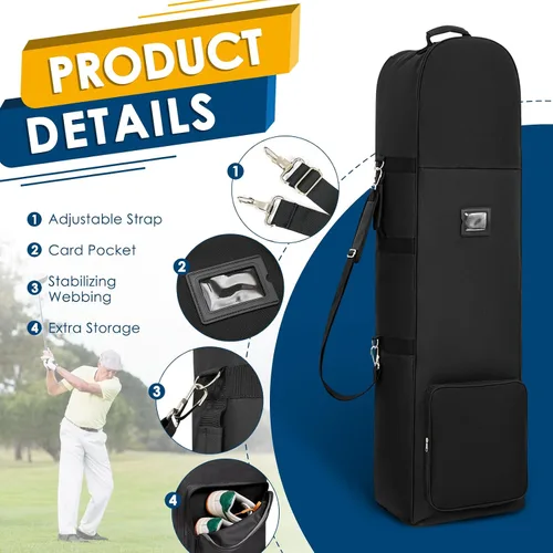 Miniatura 5 de DAREKUKU Golf Travel Bags with Wheels for Airlines - 900D Heavy Duty Oxford Wear-Resistant, Soft-Sided Foldable Design Golf Club Case, Budget