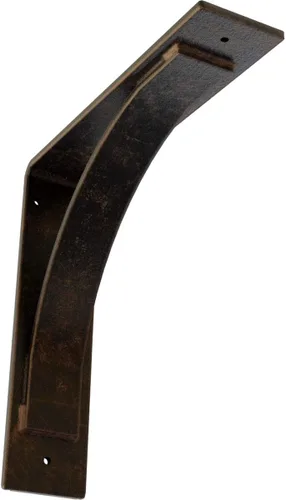 Miniatura 187 de Soporte de acero Morris de 3 pulgadas de ancho x 6 pulgadas de profundidad x 6 pulgadas de alto, latón envejecido