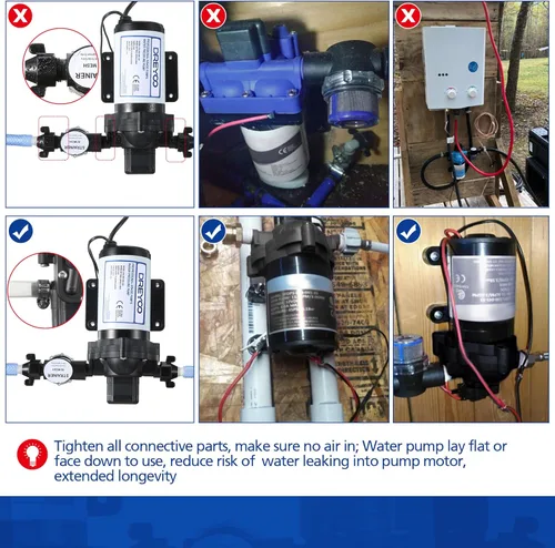 Miniatura 5 de Bomba de Diafragma de Presión de Agua Industrial 115V 4 GPM 45 PSI, Bomba Autocebante de Refuerzo de Agua con Enchufe de Energía, Filtro de Cepo