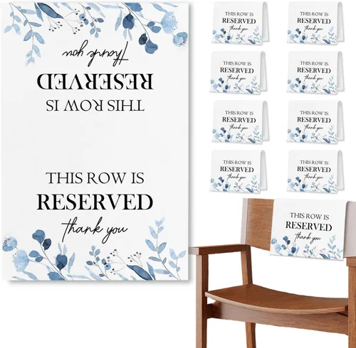 Miniatura 16 de Señales de Asiento Reservado para Sillas, Esta Fila Está Reservada Paños de Banco para Asientos de Iglesia, Decoraciones de Boda para Recepciones