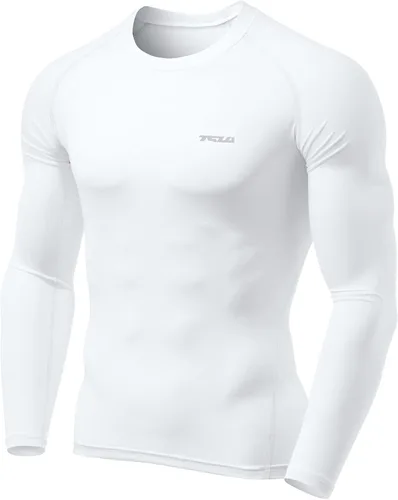 Miniatura 8 de TSLA - Paquete de 1 o 3 camisas de compresión de manga larga FPU 50+ para hombre, camisa de entrenamiento atlético, protector de erupción