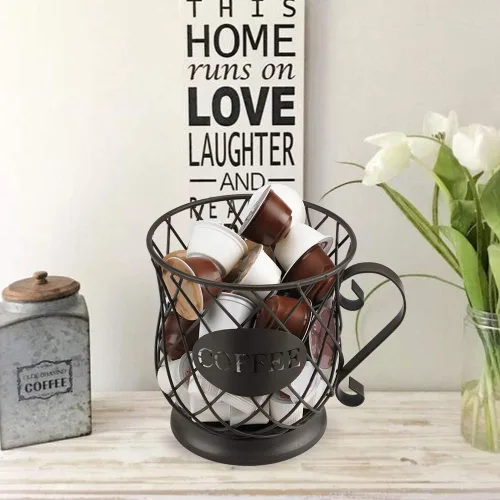 Miniatura 8 de TreeLen Soporte para tazas de café K, organizador de almacenamiento de cápsulas K, soporte para tazas Keurig para encimeras, soportes Kcup