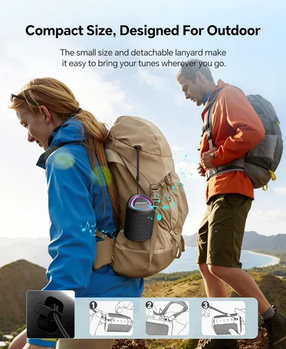 Miniatura 4 de Altavoz Bluetooth portátil Esenciales para la playa: potente sonido cristalino/luz dinámica/IPX5 impermeable/reproducción durante todo el día/BT