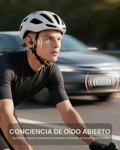 Miniatura 7 de PSIER - Auriculares de conducción ósea, auriculares Bluetooth 6.0 de oreja abierta, auriculares inalámbricos de 10 horas de reproducción