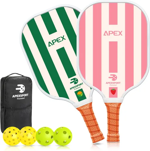 Pickleball Paddles Set of 2/4, USAPA Approved Lightweight Fiberglass Pickleball Set with 4 Pickleballs, 1 Pickleball Sling Bag, Pickleball Gifts for