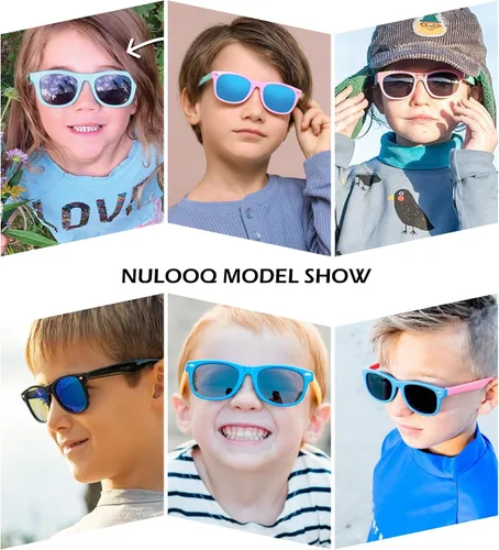 Miniatura 9 de Lentes de sol polarizados para niños y niñas, marco flexible irrompible TPEE con protección UV400 de 3 a 8 años