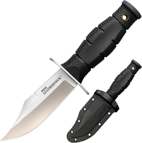 Cold Steel Mini Leatherneck Clip Point Compacto Ligero 3.5" Cuchillo de Hoja Fija de Acero 8CR13MOV para Caza y Utilidad al Aire Libre, Mango