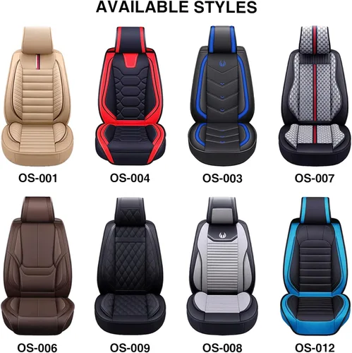 Miniatura 8 de OASIS AUTO Juego completo de fundas de asiento de automóvil, fundas de asiento impermeables de piel sintética para automóviles, ajuste universal