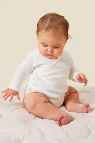 Miniatura 11 de MORI Body tipo kimono de manga larga para bebé para niños y niñas, transpirable, unisex, suave, con botones sin níquel