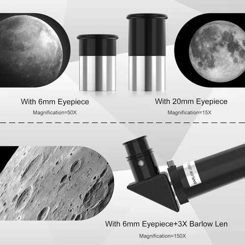 Miniatura 3 de Telescopio para adultos y niños, telescopios refractores astronómicos de 70 mm de apertura para principiantes de astronomía (15X-150X), telescopio