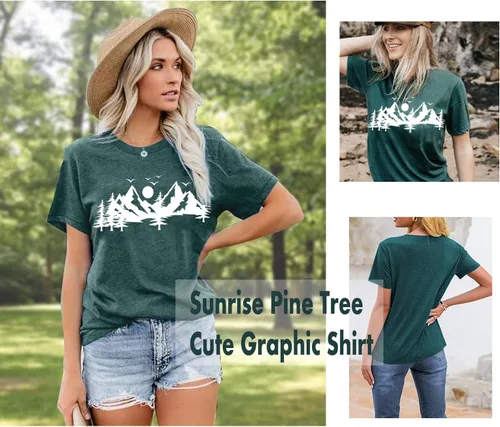 Miniatura 2 de Happy Camp - Camiseta para mujer, senderismo, aventura de montaña, novedad, entrenamiento, divertido, lindo gráfico atlético