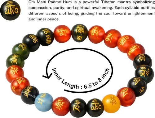 Miniatura 304 de Amazing Gemstone Pulsera de cristal para mujeres y hombres, pulsera de cristal curativo de protección, pulsera elástica con cuentas de piedras
