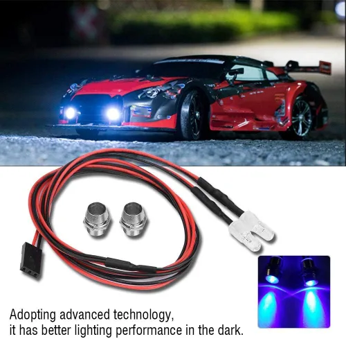 Miniatura 6 de Luces LED RC, faros delanteros de 0.197 in, accesorios de luces LED para vehículo de automóvil de deriva modelo 1/10 (luz azul)