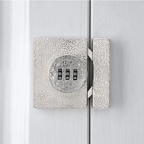 Miniatura 6 de INIRET Cerradura plateada para gabinete, contraseña de 3 dígitos sin llave, cerradura mecánica anti-forzado con contraseña, protege la privacidad