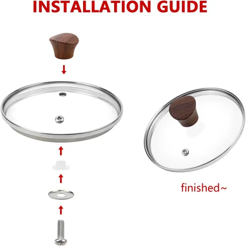 Miniatura 5 de Tapa de vidrio templado de 6 pulgadas, repuesto universal para olla y sartén para cocina en casa, cubierta de utensilios de cocina apta