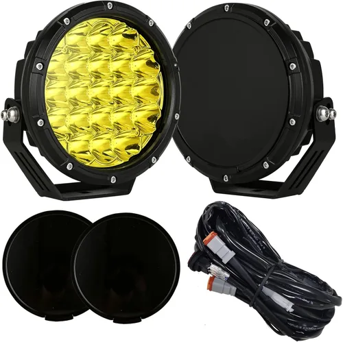 Miniatura 10 de BIGLION.X Luces redondas todoterreno de 5 pulgadas, 160 W, 18800 lm, luces antiniebla LED ámbar, barra de luz de conducción amarilla, vainas de luz