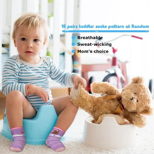 Miniatura 3 de 12 pares de calcetines antideslizantes antideslizantes para niños, calcetines de algodón para niños de 1-33-55-7 años de edad, niños y niñas