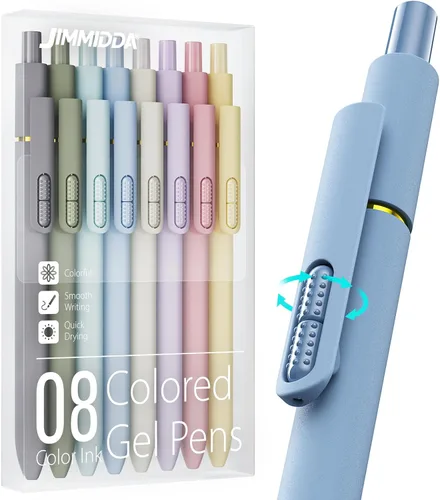 Miniatura 13 de Paquete de 8 bolígrafos de gel negro, punta media de 0.028 in, bolígrafos de tinta retráctiles de secado rápido para escritura suave, suministros