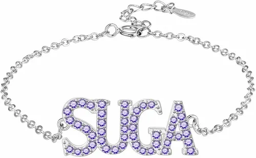 YANENG KPOP Bangtan Boys Bracelets Charms Jewelry White Gold Plated Cubic Zirconia Bracelet for bts Army Fans Gifts