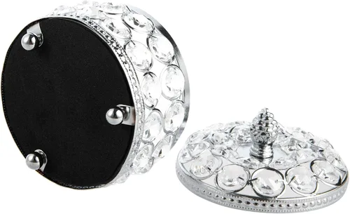 Miniatura 6 de Feyarl Caja organizadora de joyas de cristal transparente, aretes, anillos, almacenamiento del tesoro, recuerdo con superficie de espejo de vidrio