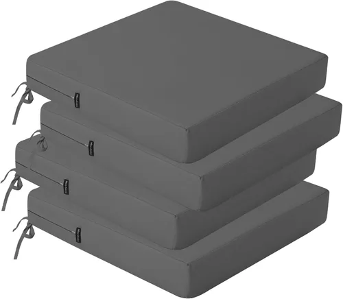 Miniatura 26 de idee-home Juego de 2 cojines para sillas de exterior, cojines de asiento impermeables para muebles de patio, almohadilla de repuesto para silla
