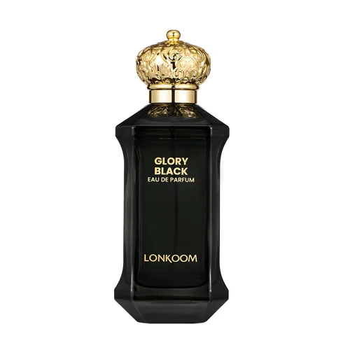 Lonkoom Glory Black Perfume para hombres, 3.4 onzas líquidas, Eau De Parfum Spray fragancia de larga duración, notas amaderadas picantes de azafrán,