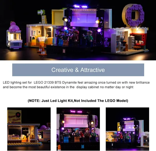 Miniatura 3 de BrickBling Kit de luces LED compatible con Lego BTS Dynamite 21339, luces creativas compatibles con Lego 21339, para fanáticos de BTS
