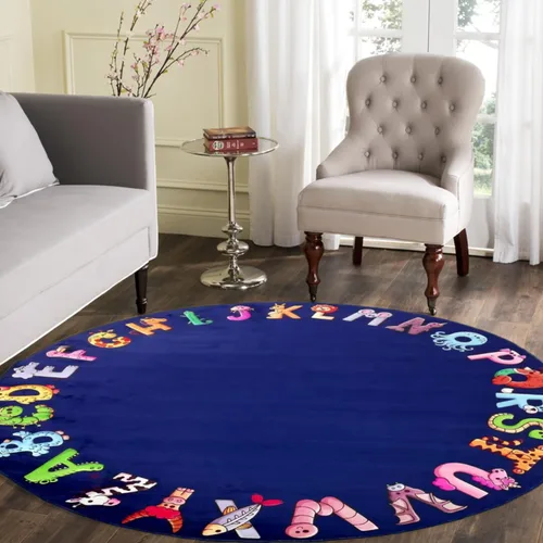 Miniatura 11 de Alfombra redonda de juegos para niños, alfombras ABC para niños, niños pequeños y bebés, alfombra de área de guardería, alfombra de juego suave