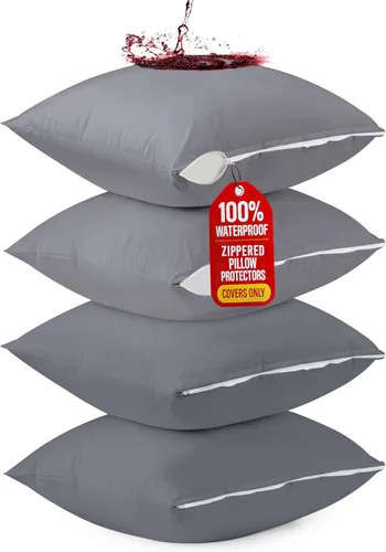 Miniatura 13 de Utopia Bedding - Fundas impermeables para almohadas (sin insertos de almohada) con cremallera europea (paquete de 2, blanco), fundas de almohada