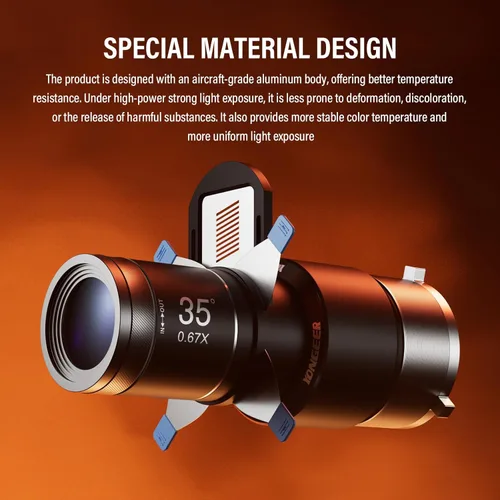 Miniatura 6 de Soonpho Bowens - Kit de montaje óptico Snoot, accesorio de proyección con marco GOBO magnético doble, 25 gobos y 4 filtros de color, para luces LED