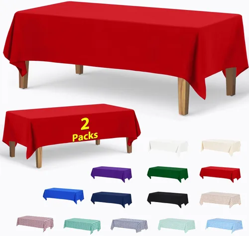 Miniatura 11 de ABCCANOPY Paquete de 3 manteles rectangulares de poliéster de 60 x 84 pulgadas, para interiores y exteriores, resistentes a las manchas, lavable