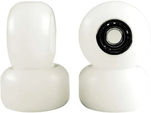 Miniatura 2 de NOAHWOOD Piezas de diapasones (NWii Fidget Bearings Handmade) Ruedas con logotipo negro (4 piezas) + regalo (NW King Trucks 1.299 in) Blanco