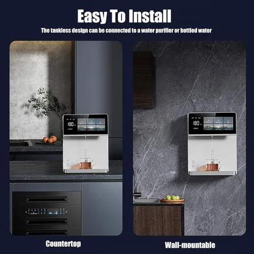 Miniatura 7 de Dispensador de agua fría y caliente montado en la pared, enfriador de agua de calor instantáneo de 3200 W, 5 controles de temperatura precisos