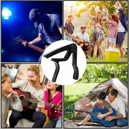 Miniatura 4 de Cejilla de guitarra para guitarra eléctrica acústica (negro Cpao)
