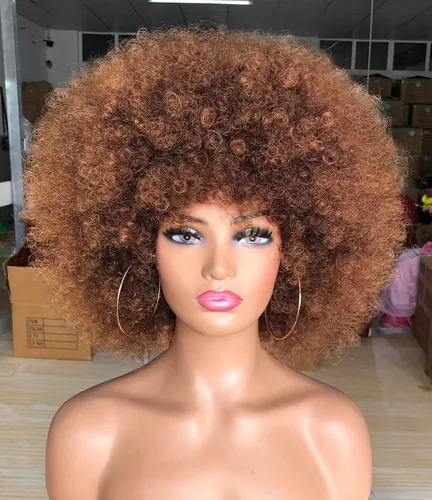 Miniatura 12 de ANNISOUL Pelucas afro para mujeres negras, peluca corta y rizada afro de los años 70, pelucas voluminosas enormes esponjosas, sintéticas de primera