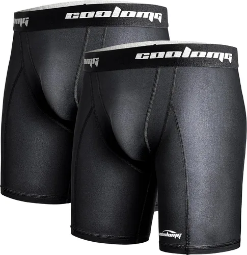 Miniatura 8 de COOLOMG Pantalones cortos de compresión para hombre, con bolsillo para tazas, ropa interior deslizante para béisbol, fútbol, lacrosse, sin copa