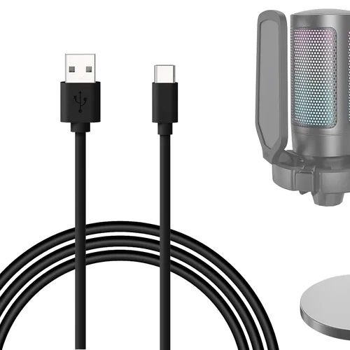 Miniatura 7 de GEEKRIA for Creators - Cable de micrófono USB A a tipo C de 10 pies / 3 M, compatible con Fifine AmpliGame A6, HyperX QuadCast S, SoloCast, Logitech
