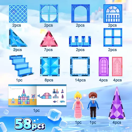 Miniatura 4 de Soyee Bloques de Construcción Magnéticos de Diamante - Juguetes de Princesa para Niñas y Niños de 3-8 Años - Regalo de Cumpleaños y Navidad