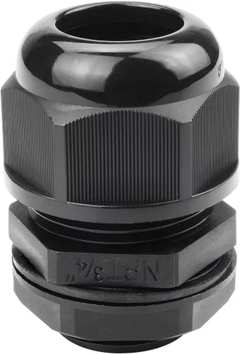 Miniatura 23 de Surtido de prensaestopas de nailon IP68, impermeable, con certificación UL y compatible con RoHS, 20 piezas, alivio de tensión de cable de 1/4 Negro