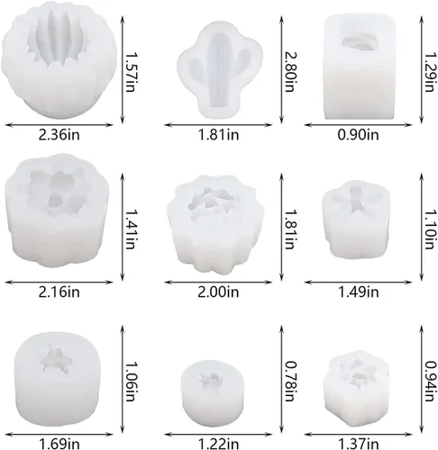 Miniatura 7 de 9 moldes de silicona para suculentas, moldes de resina de flores de cactus 3D, moldes de arcilla de cactus, molde de pastel de flores, moldes