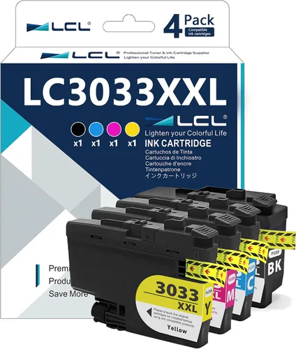 LCL LC3033XXL - Cartucho de tinta de repuesto para impresora Brother LC3033 XXL LC3033BK LC3033C LC3033M LC3033Y compatible con impresora MFC-J995DW